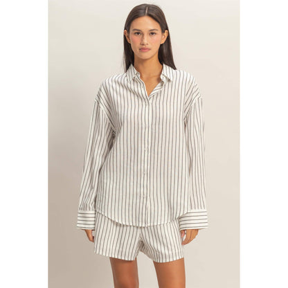 Striped Button-Up Shirt