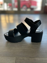 Black Wide Strap Chunky Platform