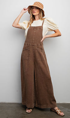 Chocolate Faded Tie Back Jumpsuit