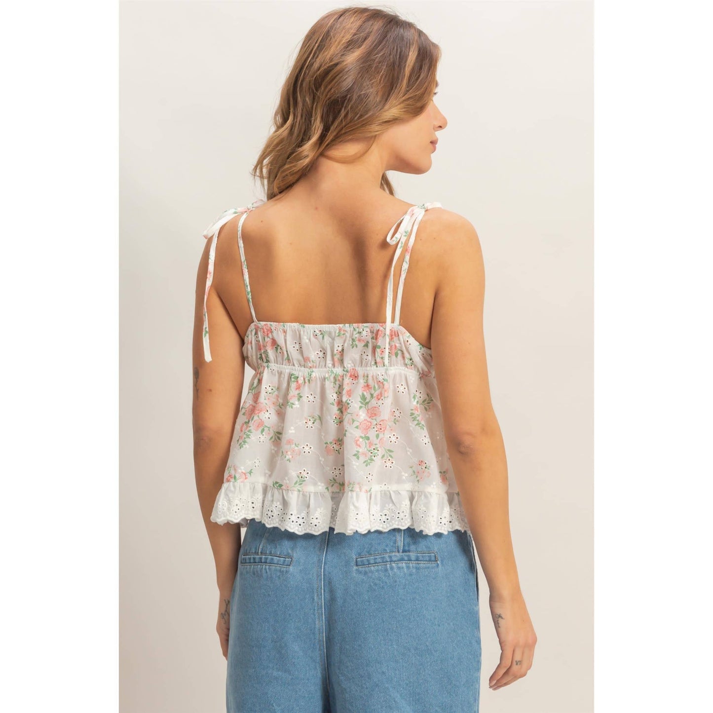 Floral Lace Trim Camisole