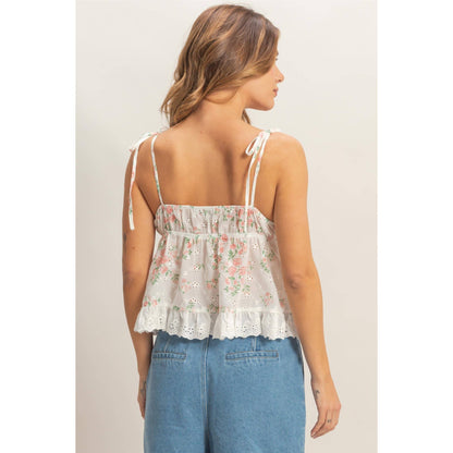 Floral Lace Trim Camisole