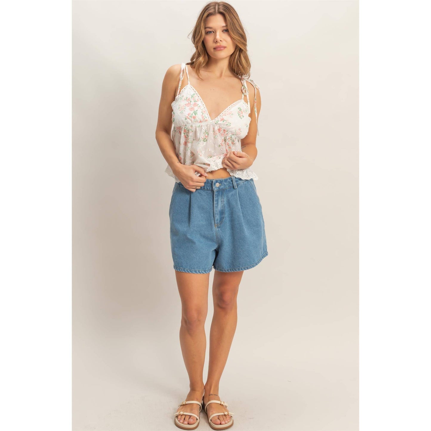 Floral Lace Trim Camisole