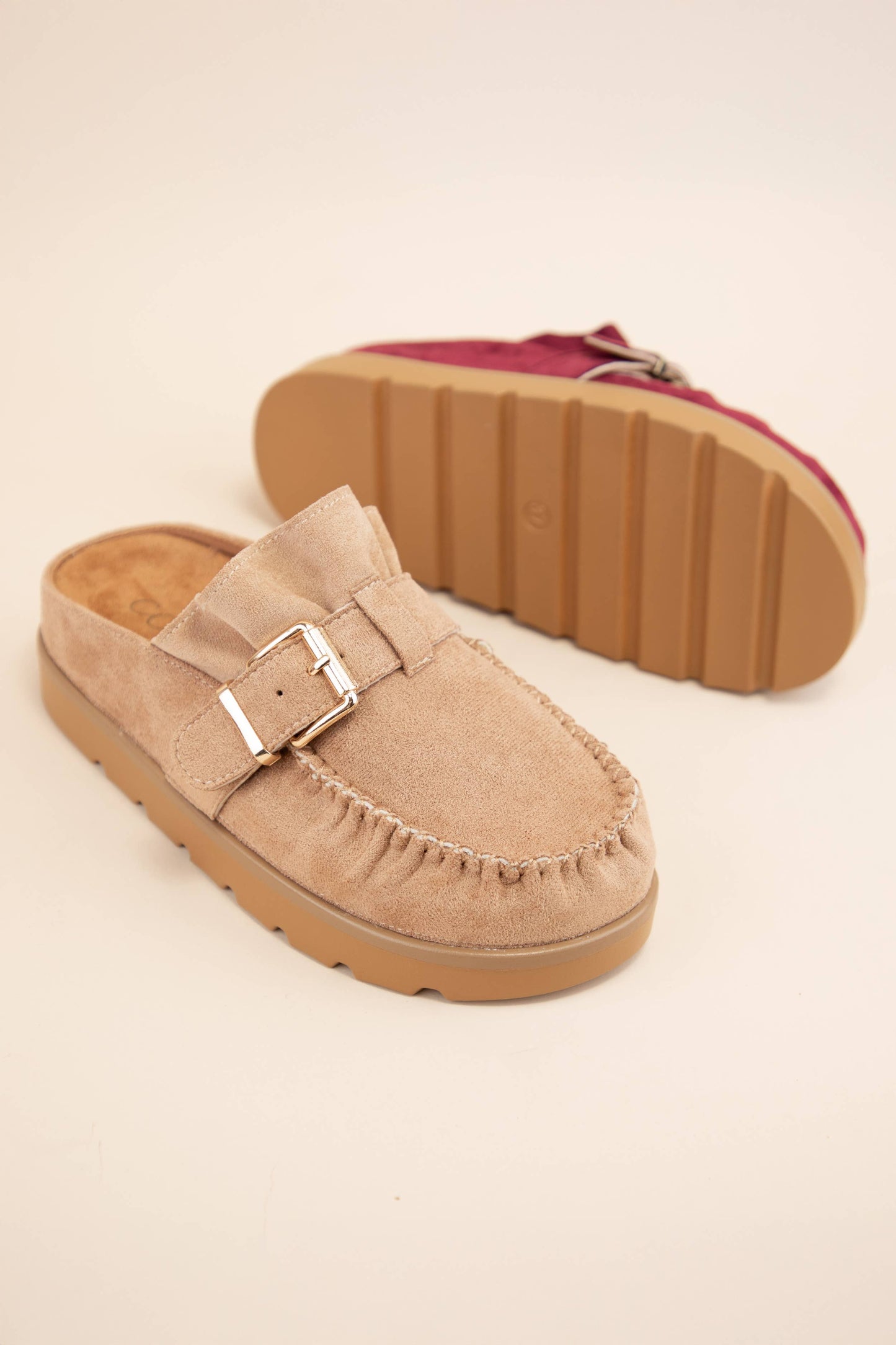 Effy Ruffle Slip On Moccasin Mule
