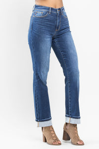 High Waist Thermal Straight Fit Jeans
