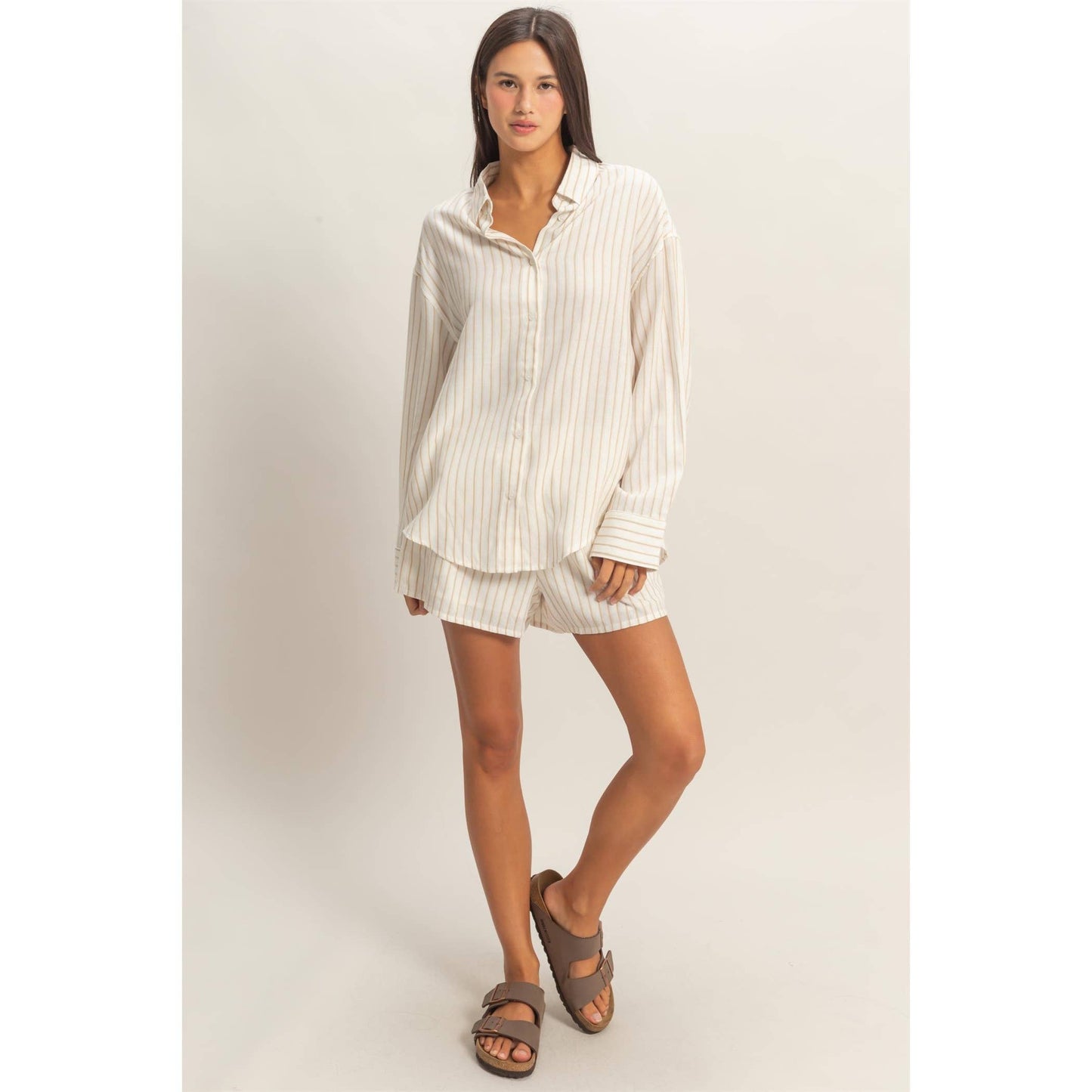 Striped Button-Up Shirt