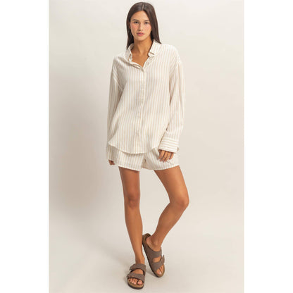 Striped Button-Up Shirt