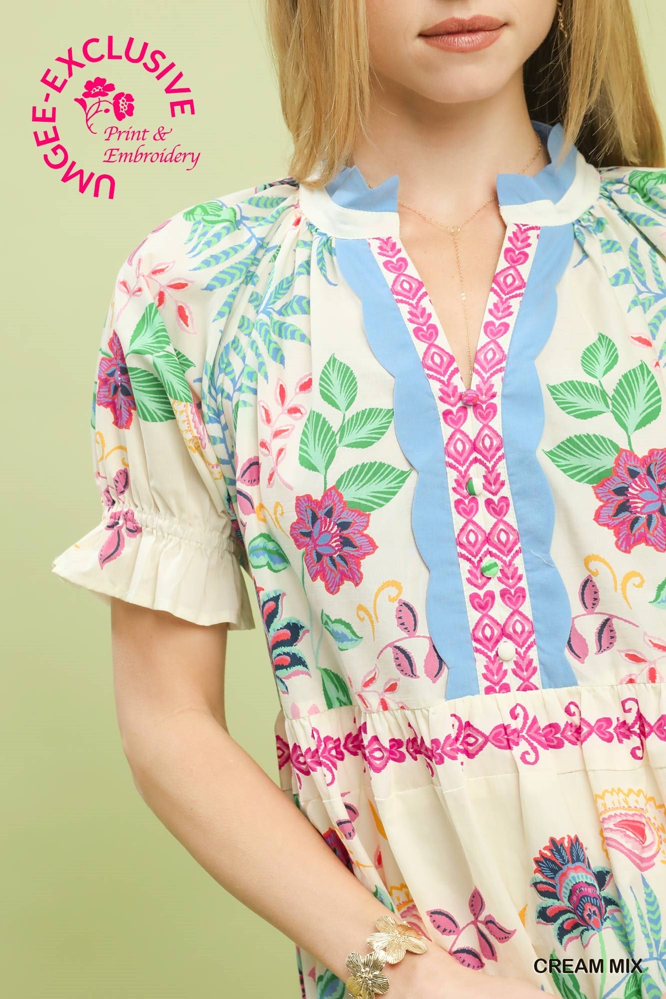 Mix Print Mini Dress