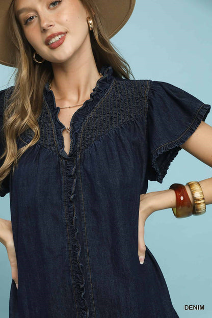 Washed Denim Dress
