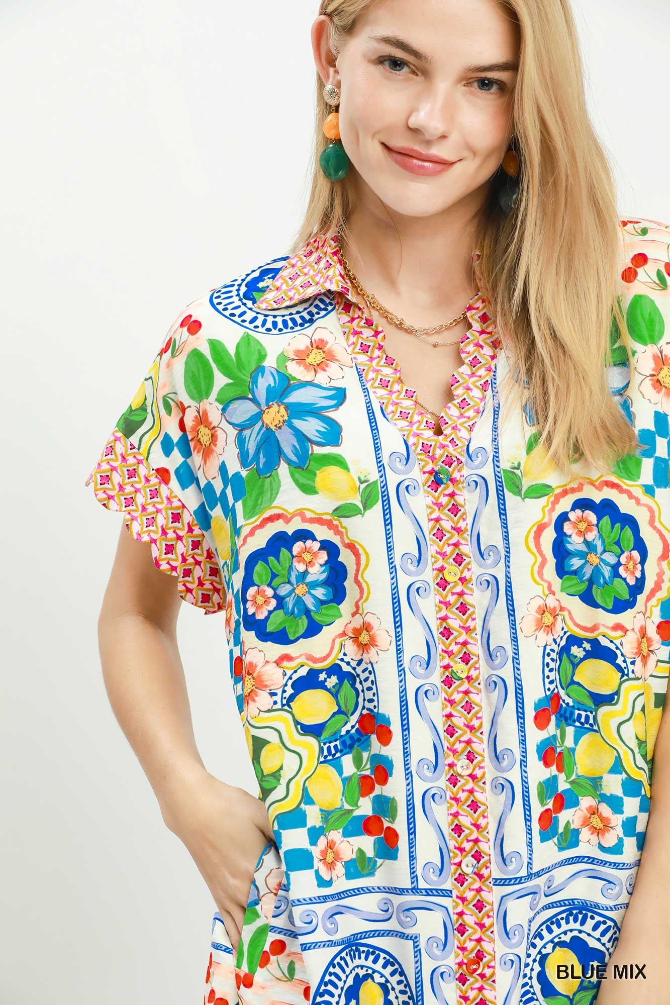 Mediterranean Print Dress