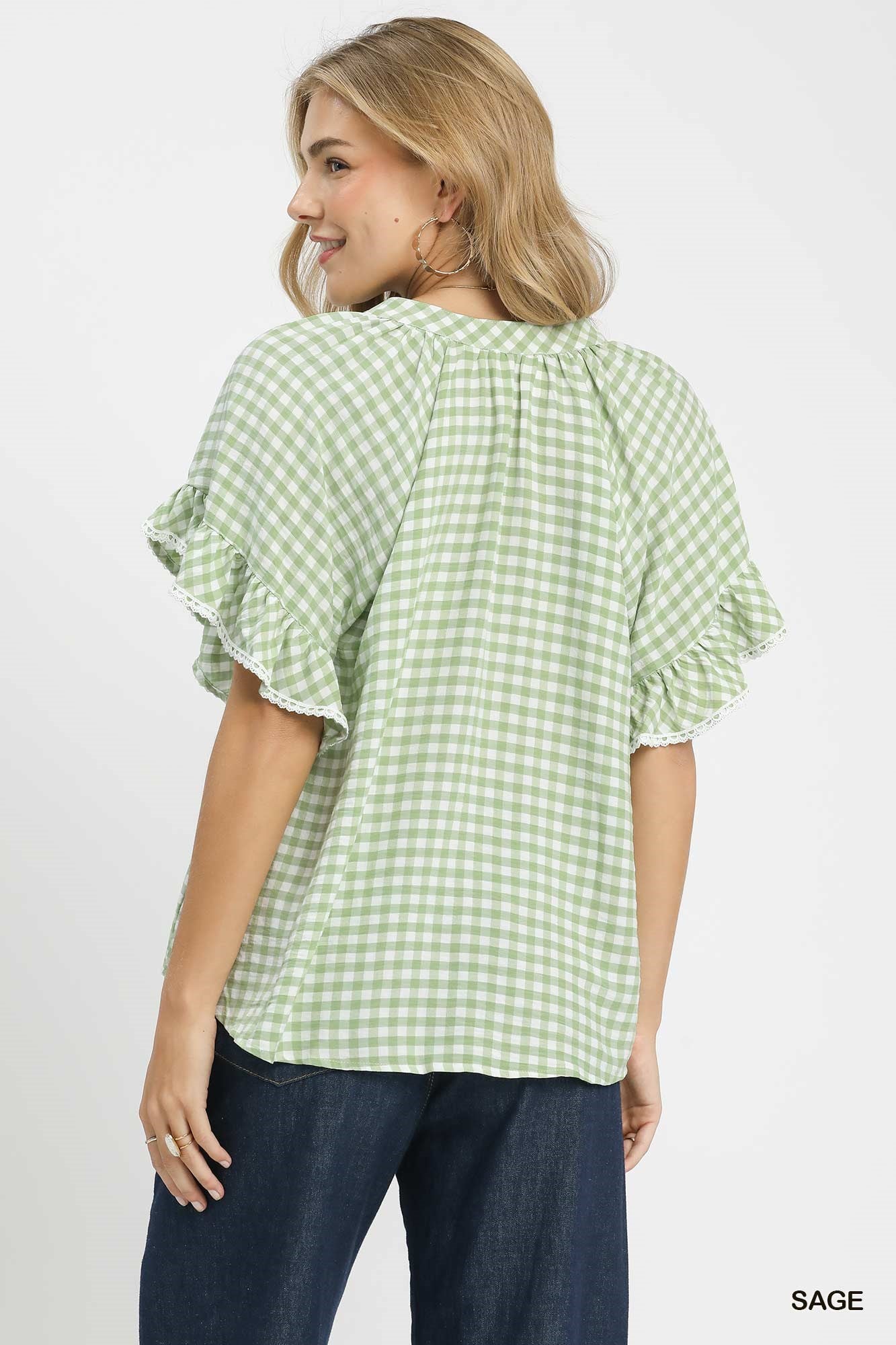Gingham Ruffle Top