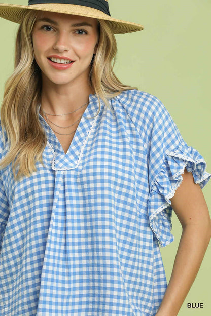 Gingham Ruffle Top