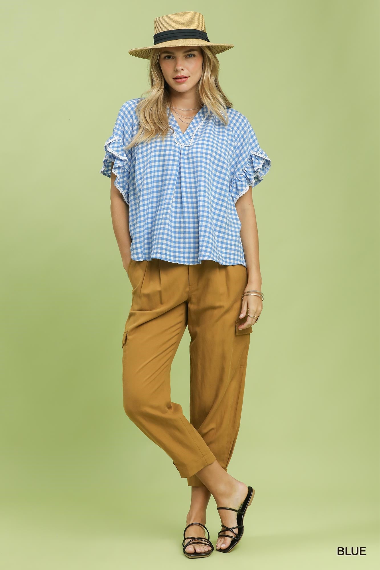 Gingham Ruffle Top