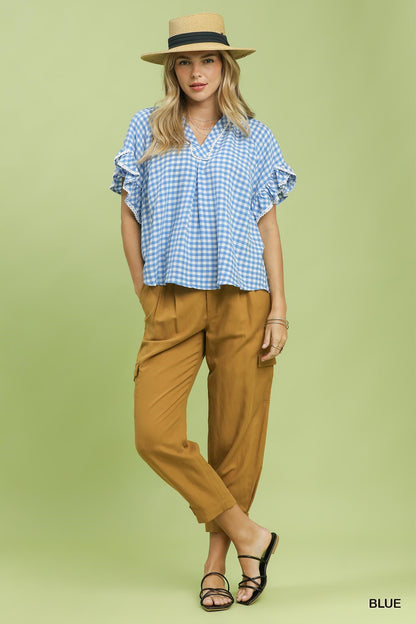 Gingham Ruffle Top