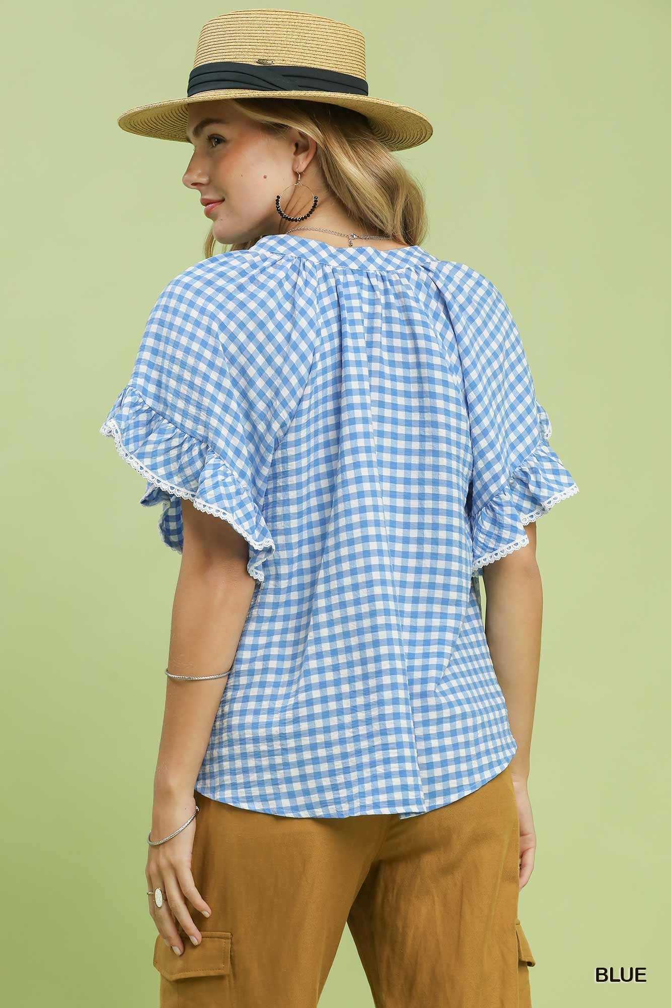 Gingham Ruffle Top