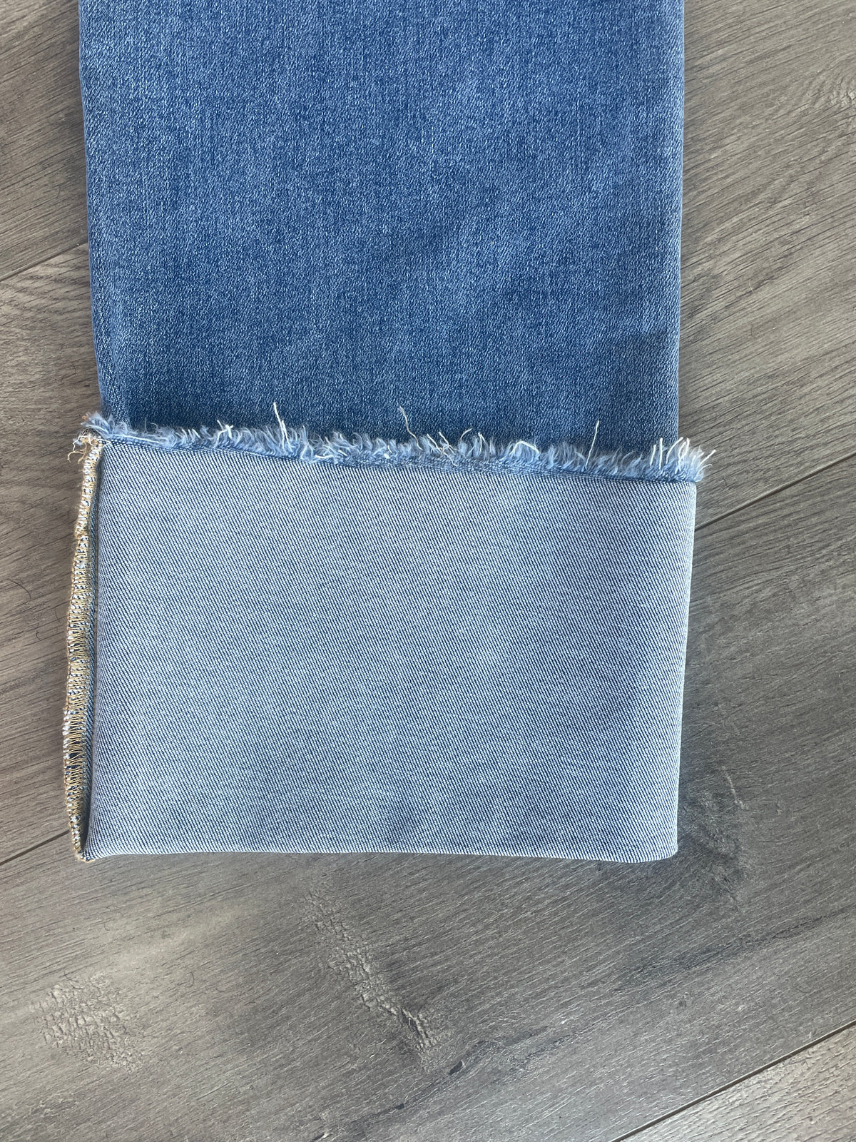 Mid Rise Crop Wide Cuffed Jeans Light Wash by Risen