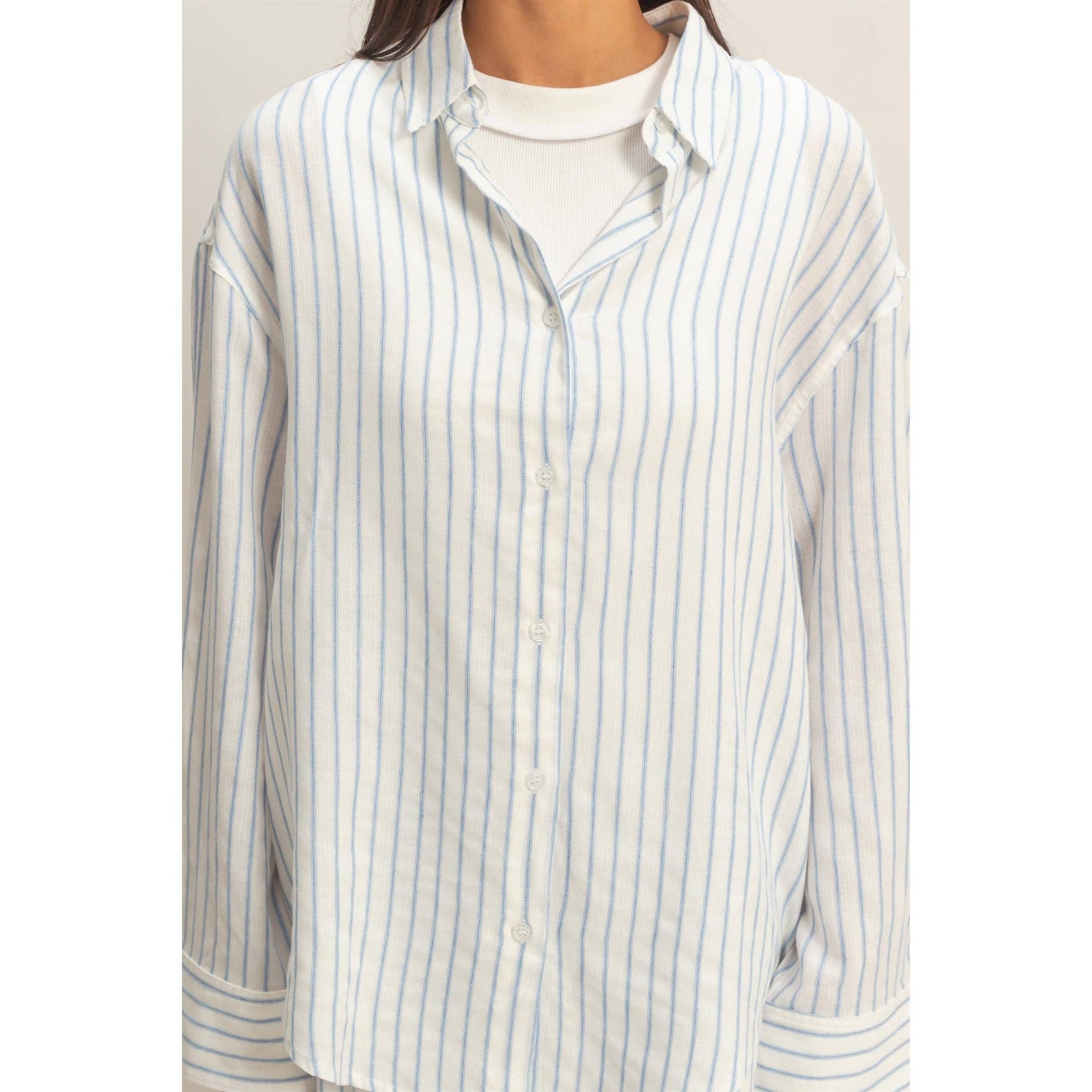 Striped Button-Up Shirt