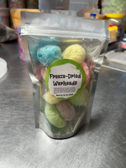 Freeze dried candy warheads 