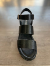 Black Wide Strap Chunky Platform