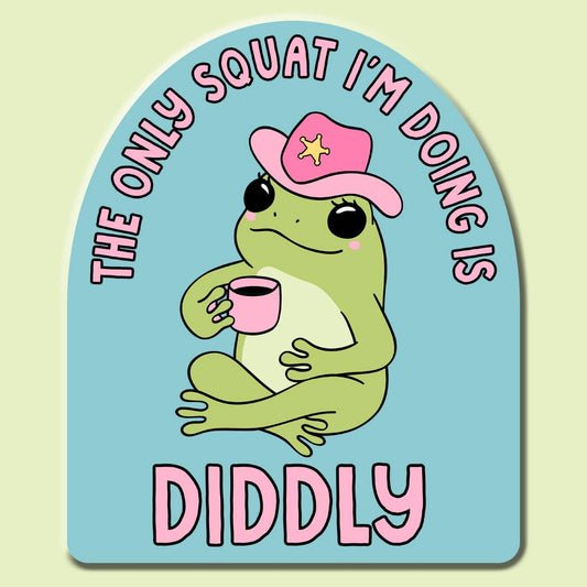 Diddly Squat Sticker Decal, Funny Sticker, Frog Sticker