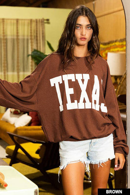 Burgundy Texas Comfy Graphic Sweatshirt
