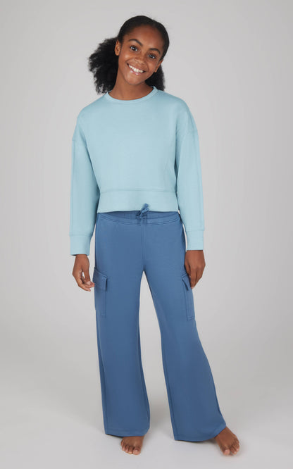 Girls Scuba Pullover and Wide Leg Cargo Pant - Set