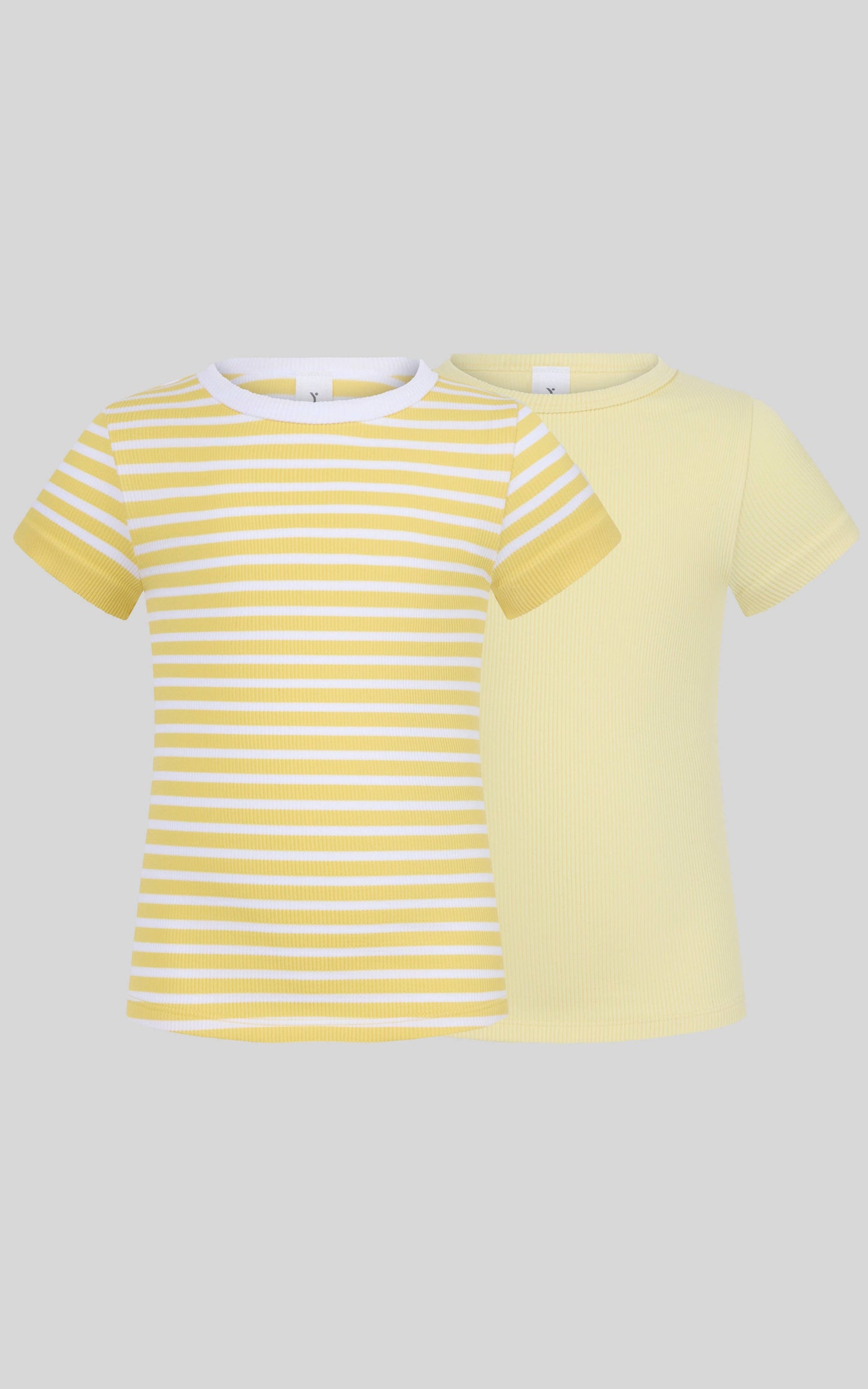 Tween Girls Rib Seamless Stripe Short Sleeve Tee 2 Pack