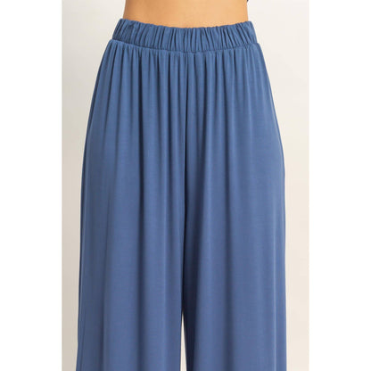 Short Sleeve Top & Wide Leg Pants Set