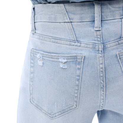 ONESO Mid Rise Wide Leg Jeans Raw Hem Vintage Distressed