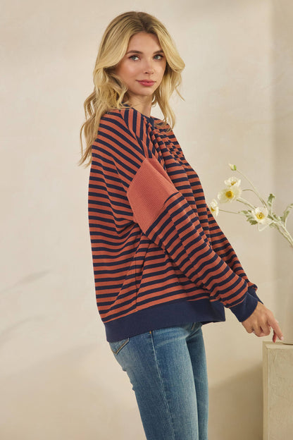 Cloudy Knit Stripe Top