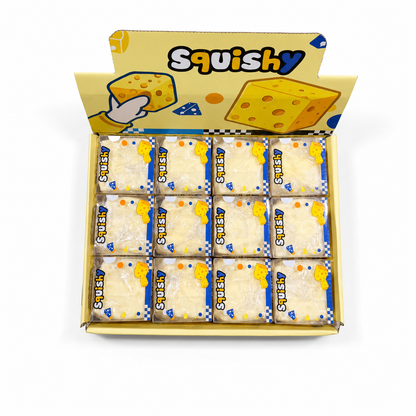 6cm Vaseline Cheese Block 12pcs Stress Relief Ball Soft Squeeze Toy Sensory Fidget Desk Toy