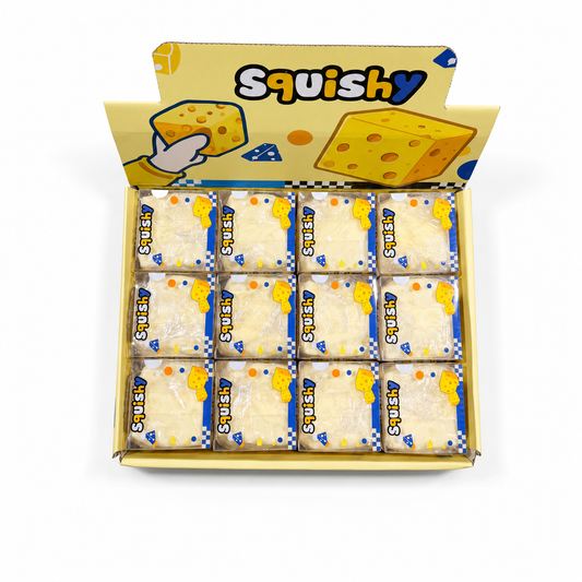 6cm Vaseline Cheese Block 12pcs Stress Relief Ball Soft Squeeze Toy Sensory Fidget Desk Toy