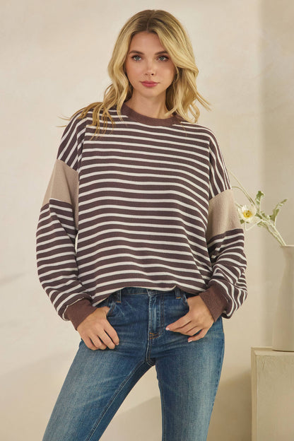 Cloudy Knit Stripe Top