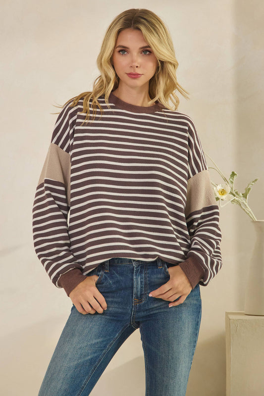 Cloudy Knit Stripe Top