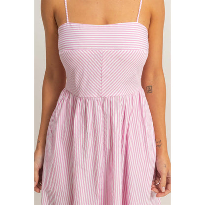 Striped Spaghetti Strap Dress