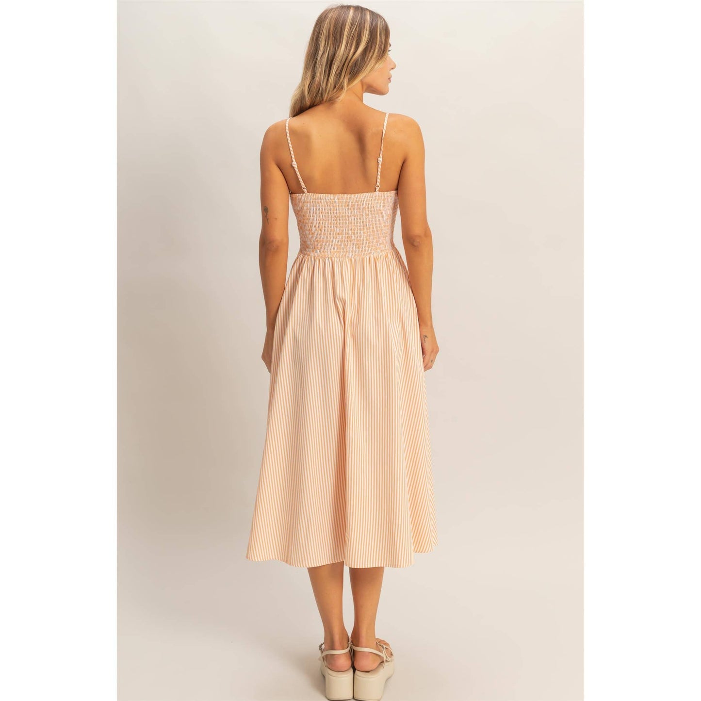 Striped Spaghetti Strap Dress