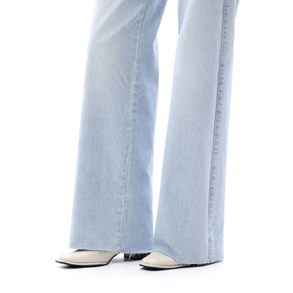 ONESO Mid Rise Wide Leg Jeans Raw Hem Vintage Distressed