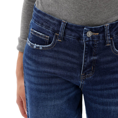 ONESO Mid Rise Wide Leg Jeans Raw Hem Vintage Distressed