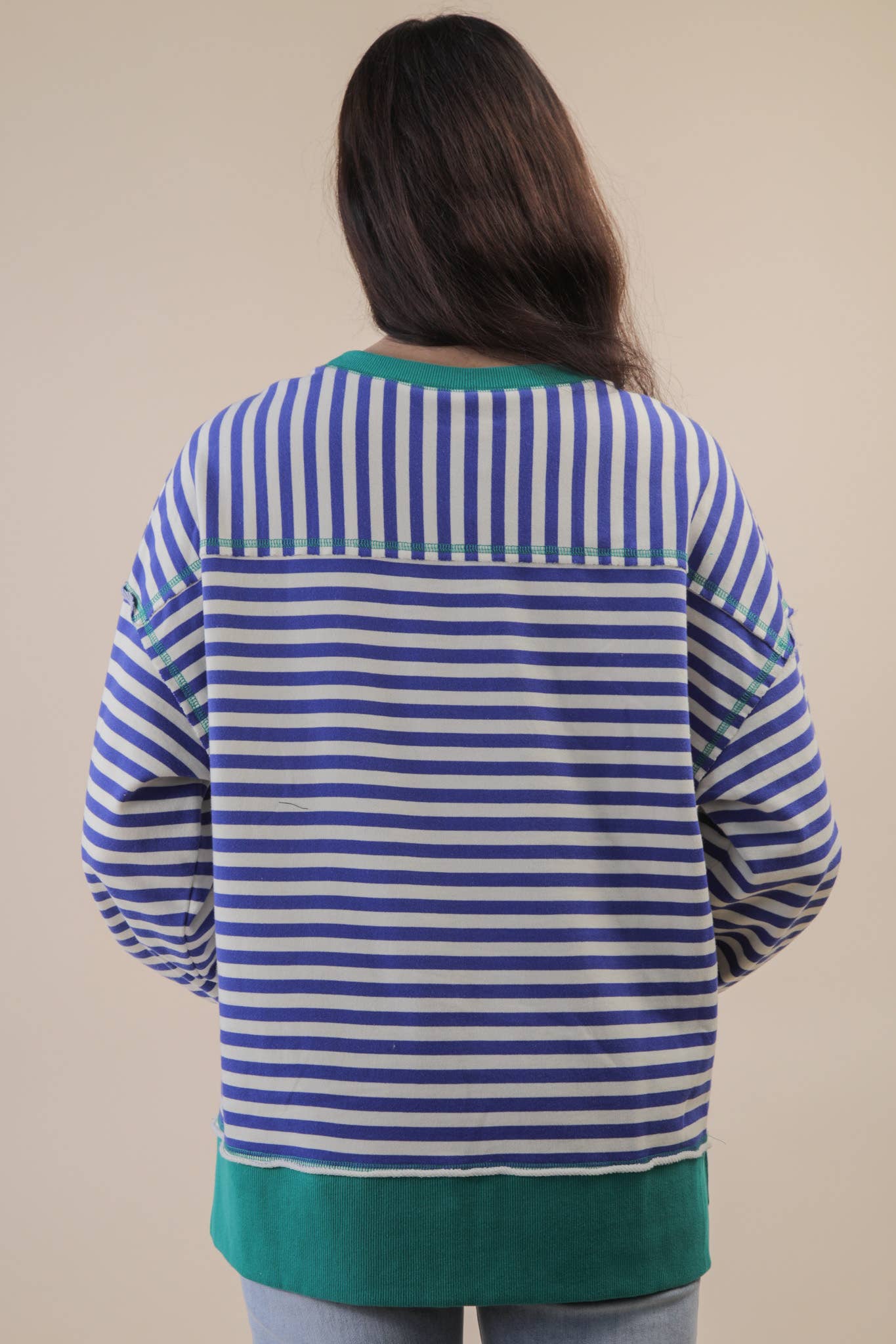 Stripe Comfy Casual Oversized Knit Top