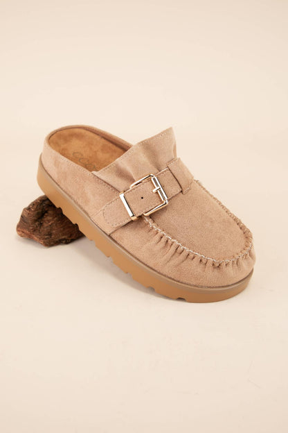 Effy Ruffle Slip On Moccasin Mule