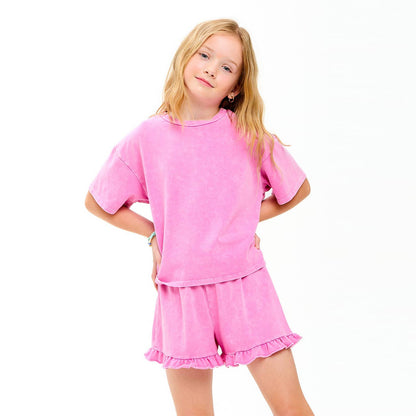 Mineral Washed Top and Shorts Set