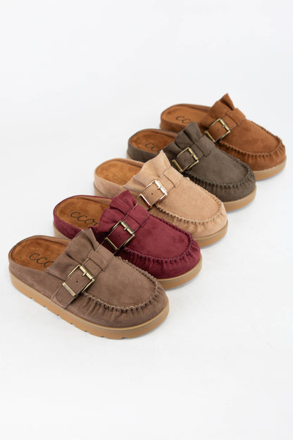 Effy Ruffle Slip On Moccasin Mule