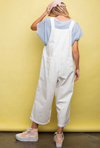 White Washed Twill Destroyed Overalls