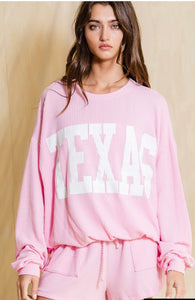 Baby Pink Texas Comfy Graphic Sweatshirt