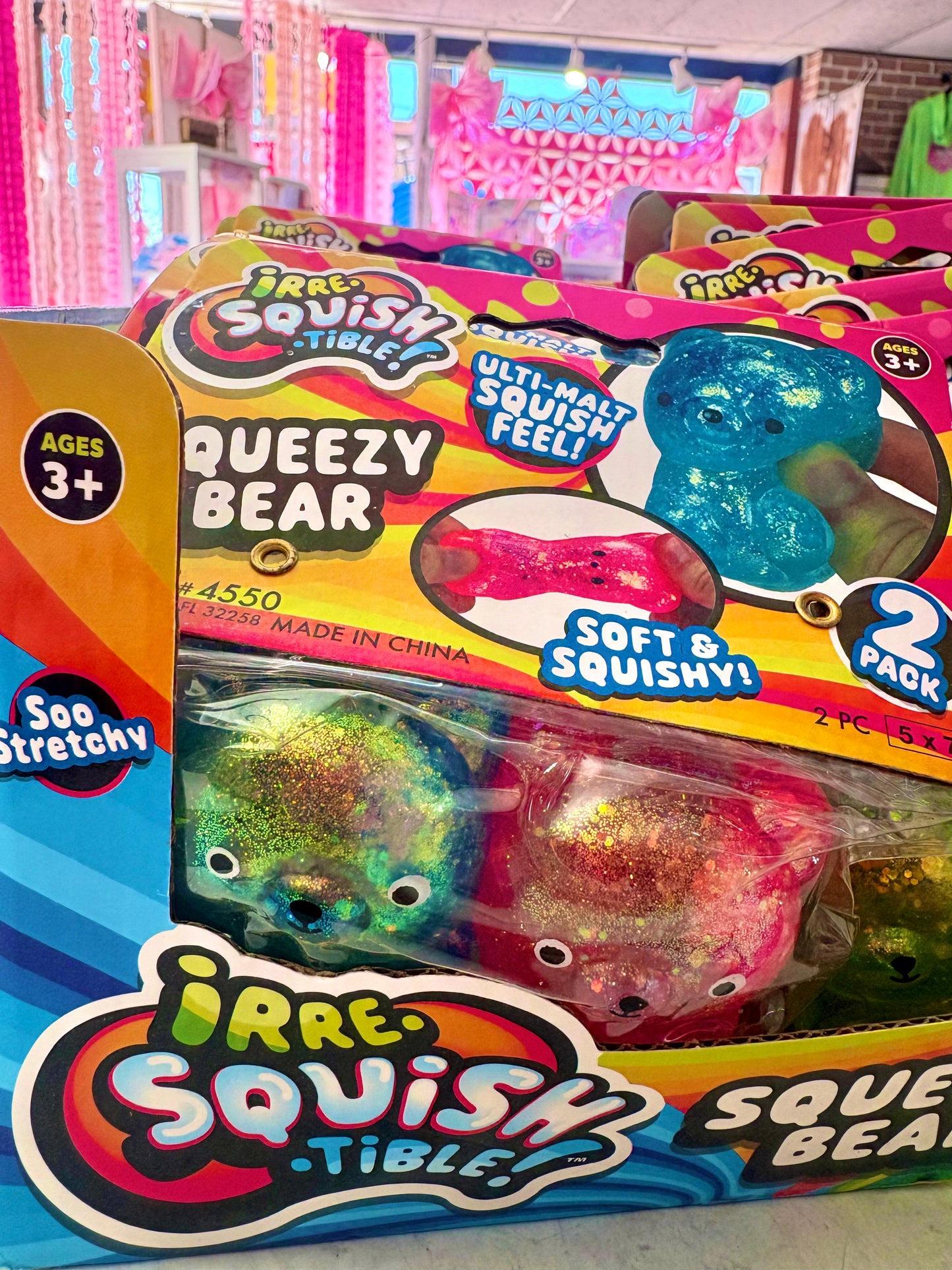 Squishtible Squeezy 2 Pack Squishy Glitter Bear