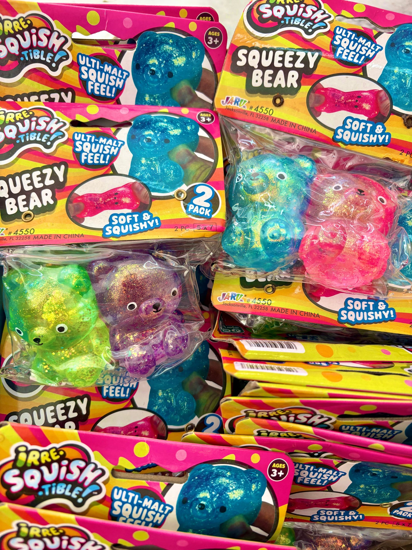 Squishtible Squeezy 2 Pack Squishy Glitter Bear