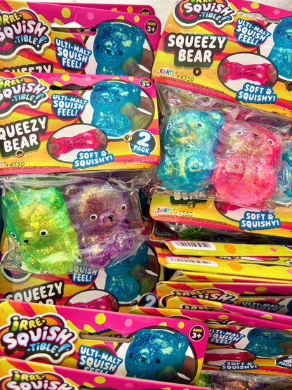 Squishtible Squeezy 2 Pack Squishy Glitter Bear