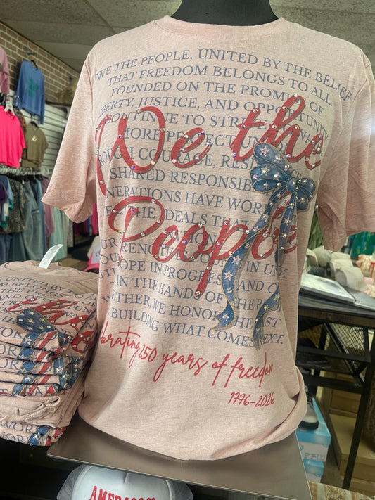 We The People Rhinestone T-shirt