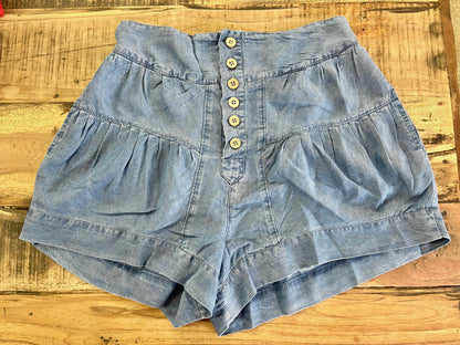Button Front Tencel Shorts