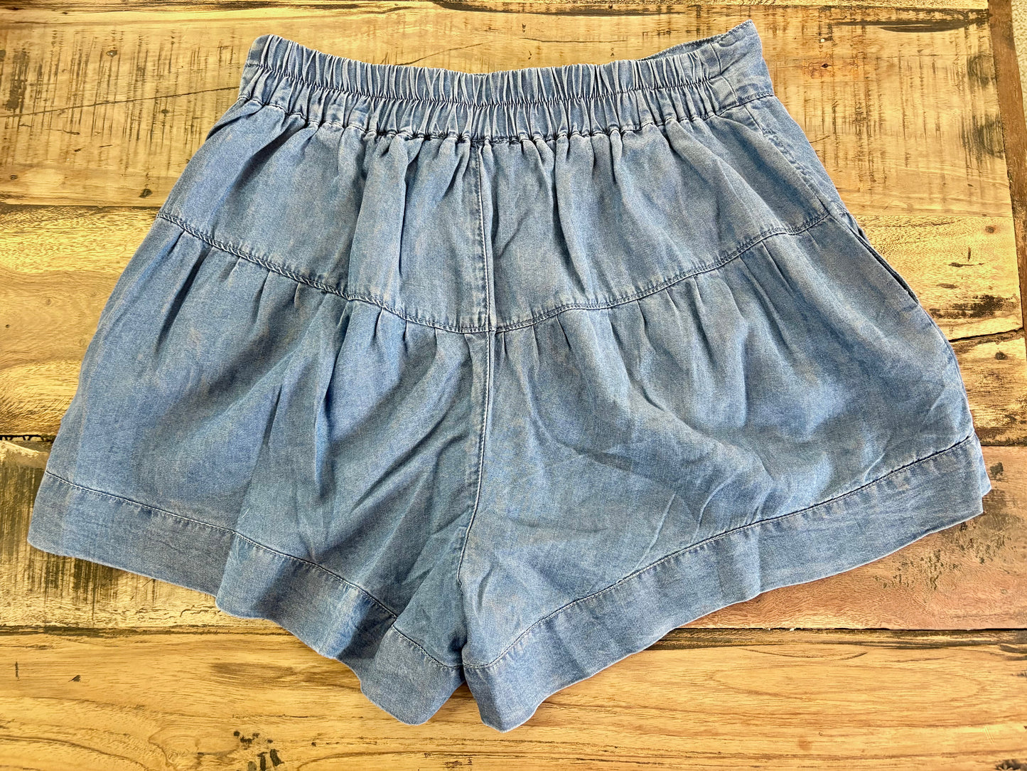 Button Front Tencel Shorts