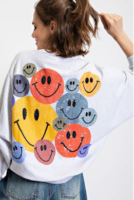 Happy Face Dolman Crewneck Sweatshirt